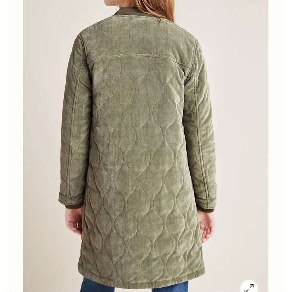 Avec de Filles Quilted Zip Jacket Anthropologie Sage Green Size M - Picture 13 of 13